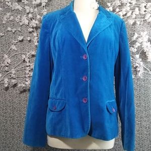 EUC Liz Claiborne Teal Blazer Padded Shoulders